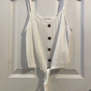 White ribbed crop top